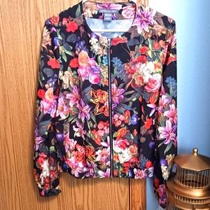 Kate & Mallory Floral Bomber Jacket